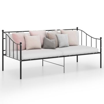 vidaXL Sofos-lovos rėmas, juodos spalvos, 90x200cm, metalas