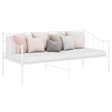vidaXL Sofos-lovos rėmas, baltos spalvos, 90x200cm, metalas