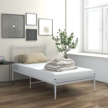 vidaXL Lovos rėmas, baltos spalvos, 100x200cm, metalas