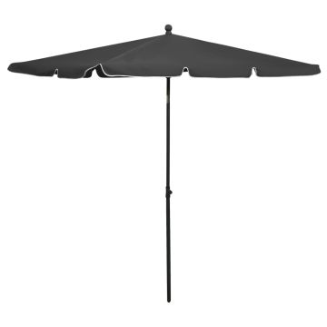 vidaXL Sodo skėtis nuo saulės su stulpu, antracito spalvos, 210x140cm