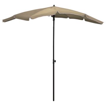 vidaXL Sodo skėtis nuo saulės su stulpu, taupe spalvos, 200x130cm