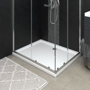 vidaXL Dušo padėklas, baltos spalvos, 80x100x4cm, ABS, taškuotas