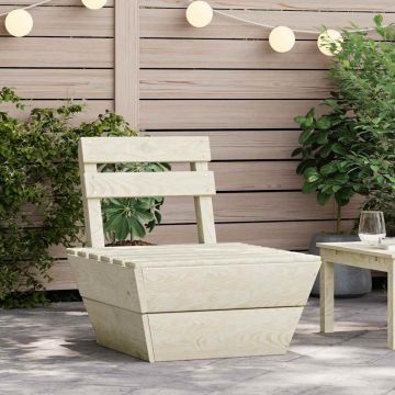 vidaXL Modulinė vidurinė sofos dalis iš palečių, impregnuota eglė