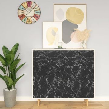 vidaXL Lipni plėvelė baldams, juoda, 500x90cm, PVC, akmens imitacija