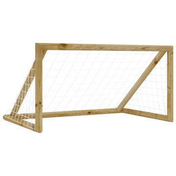 vidaXL Futbolo vartai su tinklu, 160x80x100cm, impregnuota pušis