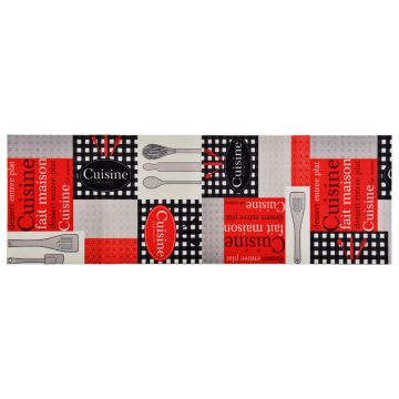 vidaXL Virtuvės kilimas, 60x300cm, plaunamas, su užrašais Cuisine
