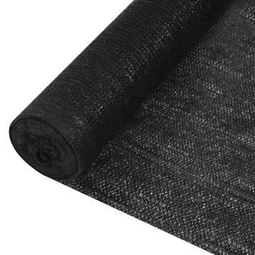 vidaXL Privatumo suteikiantis tinklelis, juodas, 2x25m, HDPE, 195g/m²