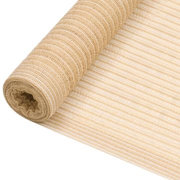 vidaXL Privatumo suteikiantis tinklelis, smėlio, 2x50m, HDPE, 150g/m²