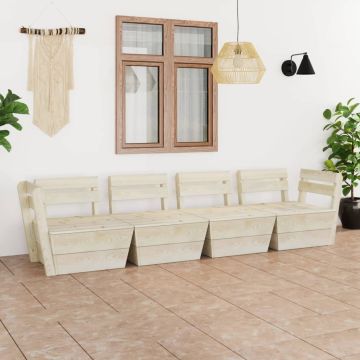 vidaXL Keturvietė sodo sofa iš palečių, impregnuota eglės mediena