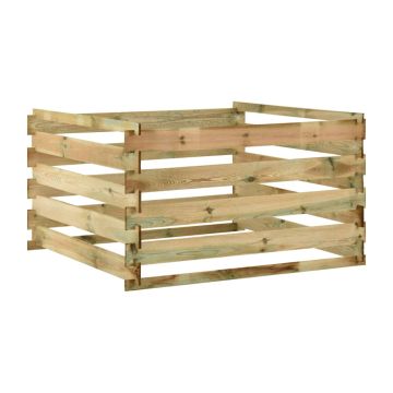 vidaXL Komposto dėžė, 120x120x70cm, impregnuota pušis, lentjuostės