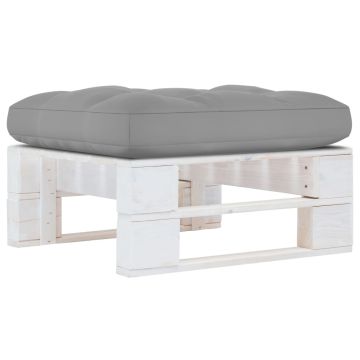 vidaXL Sodo otomanė iš paletės, baltai impregnuota pušies mediena