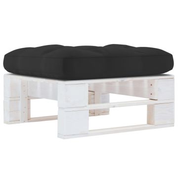 vidaXL Sodo otomanė iš paletės, baltai impregnuota pušies mediena