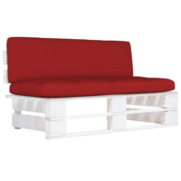 vidaXL Vidurinė sodo sofos dalis iš palečių, baltai impregnuota pušis