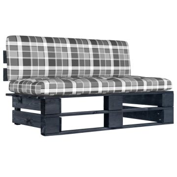 vidaXL Vidurinė sodo sofos dalis iš palečių, juodai impregnuota pušis