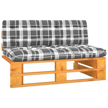 vidaXL Vidurinė sodo sofos dalis iš palečių, rudai impregnuota pušis