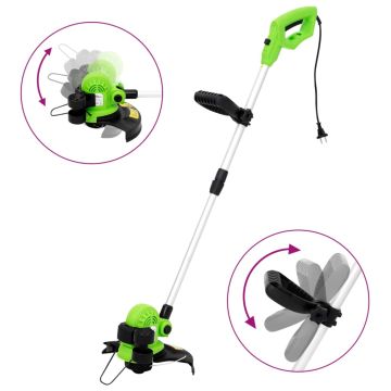vidaXL Elektrinė teleskopinė stiebinė žoliapjovė, 29cm, 550W