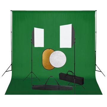 vidaXL Fotostudijos komplektas su šviesdėžėmis, fonu ir reflektoriumi