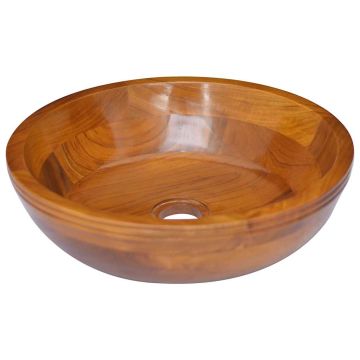 vidaXL Praustuvas, skersmuo 40x10cm, tikmedžio medienos masyvas