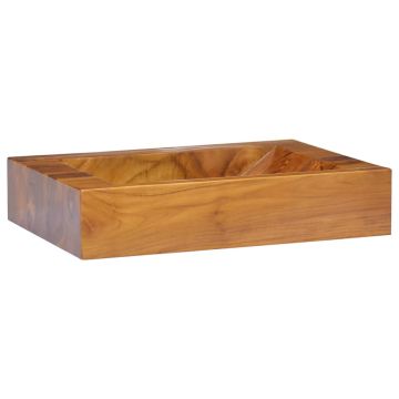 vidaXL Praustuvas, 50x35x10cm, tikmedžio medienos masyvas
