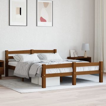 vidaXL Lovos rėmas, medaus rudos spalvos, 120x200cm, pušies masyvas