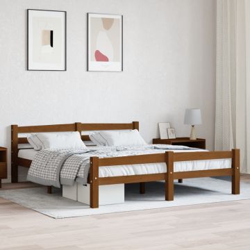 vidaXL Lovos rėmas, medaus rudos spalvos, 160x200cm, pušies masyvas