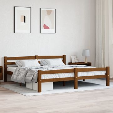 vidaXL Lovos rėmas, medaus rudos spalvos, 180x200cm, pušies masyvas