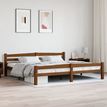 vidaXL Lovos rėmas, medaus rudos spalvos, 200x200cm, pušies masyvas