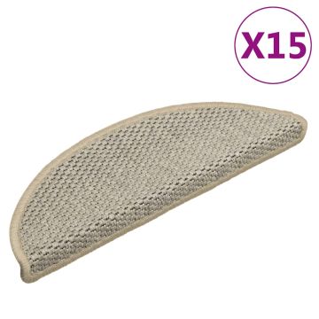 vidaXL Lipnūs laiptų kilimėliai, 15vnt., šviesiai žali, 56x17x3cm