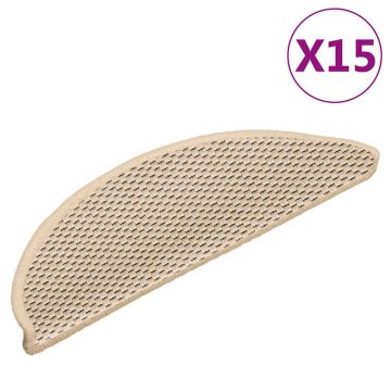vidaXL Lipnūs laiptų kilimėliai, 15vnt., berber spalvos, 56x17x3cm