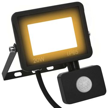 vidaXL LED prožektorius su jutikliu, šiltos baltos spalvos, 20W