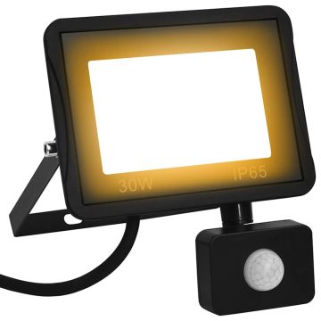vidaXL LED prožektorius su jutikliu, šiltos baltos spalvos, 30W