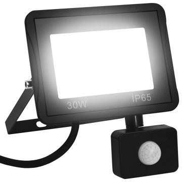 vidaXL LED prožektorius su jutikliu, šaltos baltos spalvos, 30W