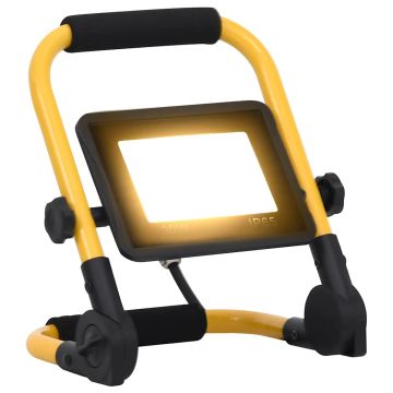 vidaXL LED prožektorius su rankena, šiltos baltos spalvos, 30W