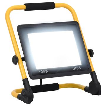 vidaXL LED prožektorius su rankena, šaltos baltos spalvos, 100W