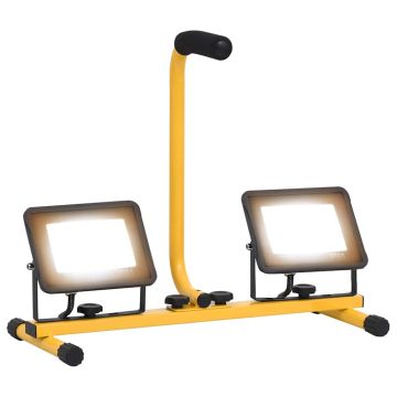vidaXL LED prožektorius su rankena, šiltos baltos spalvos, 2x30W