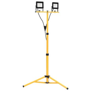 vidaXL LED prožektorius su trikoju, šaltos baltos spalvos, 2x30W