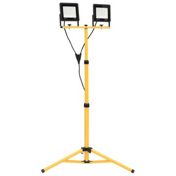 vidaXL LED prožektorius su trikoju, šaltos baltos spalvos, 2x50W