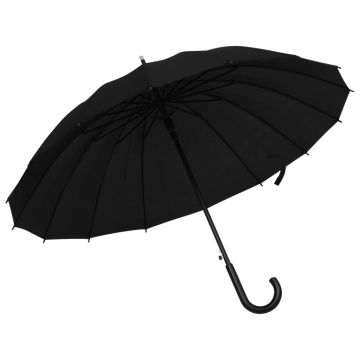 vidaXL Skėtis, juodos spalvos, 105cm, automatinis