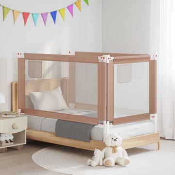 vidaXL Apsauginis turėklas vaiko lovai, taupe, 150x25cm, audinys