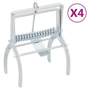vidaXL Spąstai kurmiams, 4vnt., sidabriniai, galvanizuotas plienas