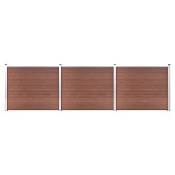 vidaXL Tvoros segmentų rinkinys, rudas, 526x146cm, WPC