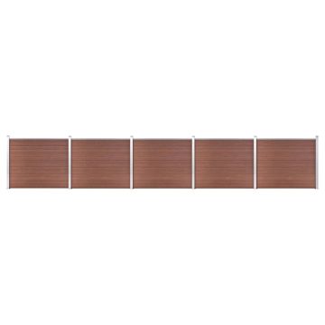 vidaXL Tvoros segmentų rinkinys, rudas, 872x146cm, WPC