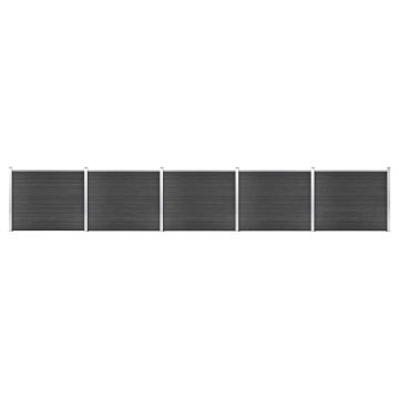 vidaXL Tvoros segmentų rinkinys, pilkas, 872x146cm, WPC