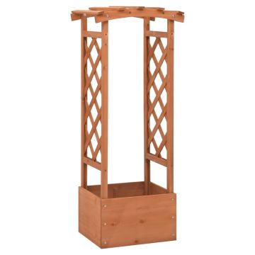 vidaXL Treliažas su vazonu ir arka, 49x39x117cm, eglės mediena