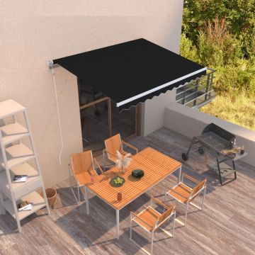 vidaXL Automatinė ištraukiama markizė, antracito spalvos, 300x250cm