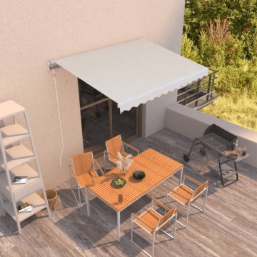 vidaXL Automatinė ištraukiama markizė, kreminės spalvos, 350x250cm