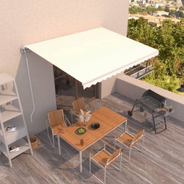 vidaXL Automatinė ištraukiama markizė, kreminės spalvos, 400x350cm