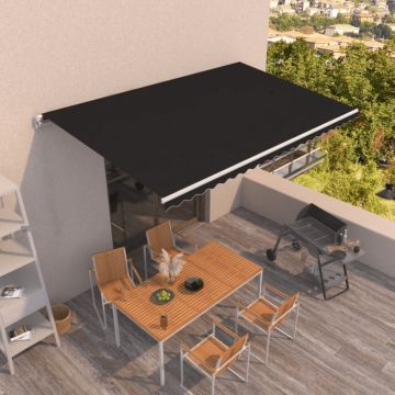 vidaXL Automatinė ištraukiama markizė, antracito spalvos, 500x350cm