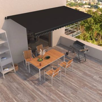 vidaXL Rankiniu būdu ištraukiama markizė, antracito spalvos, 600x350cm