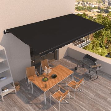 vidaXL Automatinė ištraukiama markizė, antracito spalvos, 600x350cm
